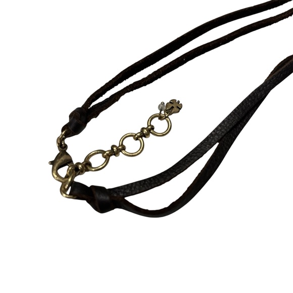 Bohemian Brown Lucky Brand Necklace with Crystal and Turquoise Accents - Picture 4 of 4